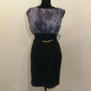 Liz Claiborne Womens Purple Black and Dress